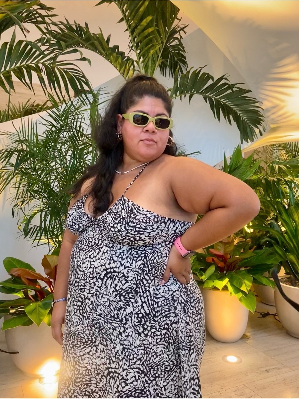 Plus size Black & White Maxi Dress